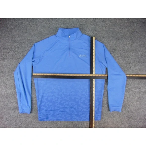 Sea Island Quarter Zip Pullover Mens Med Blue Camo Peter Millar Golf Sporty - Picture 5 of 10